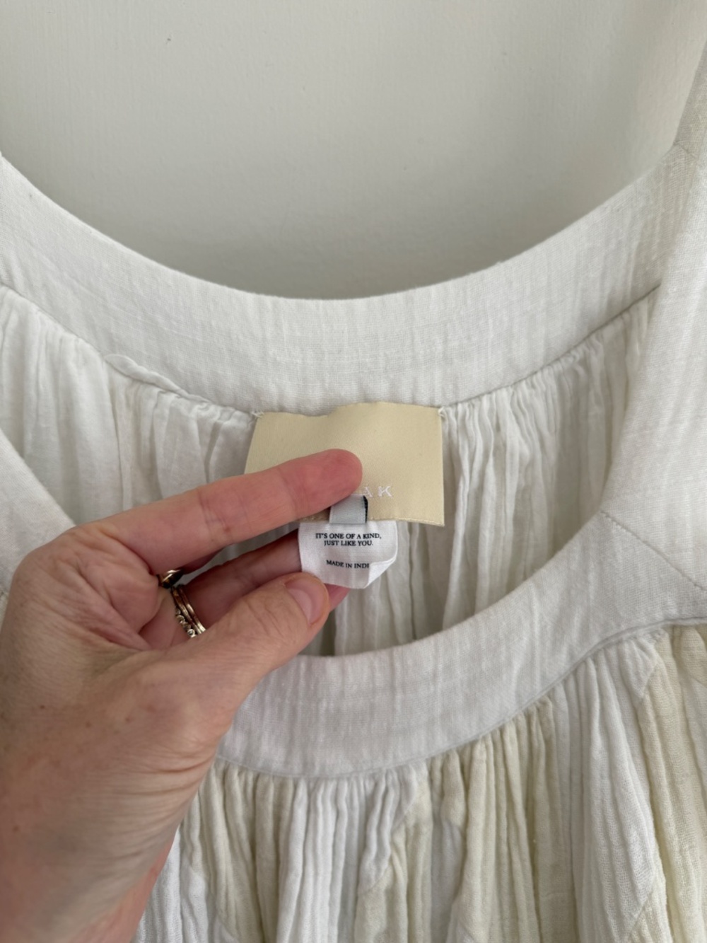 Anaak pieced tent dress in cream and ecru size 1 S/M - Picture 4 of 5
